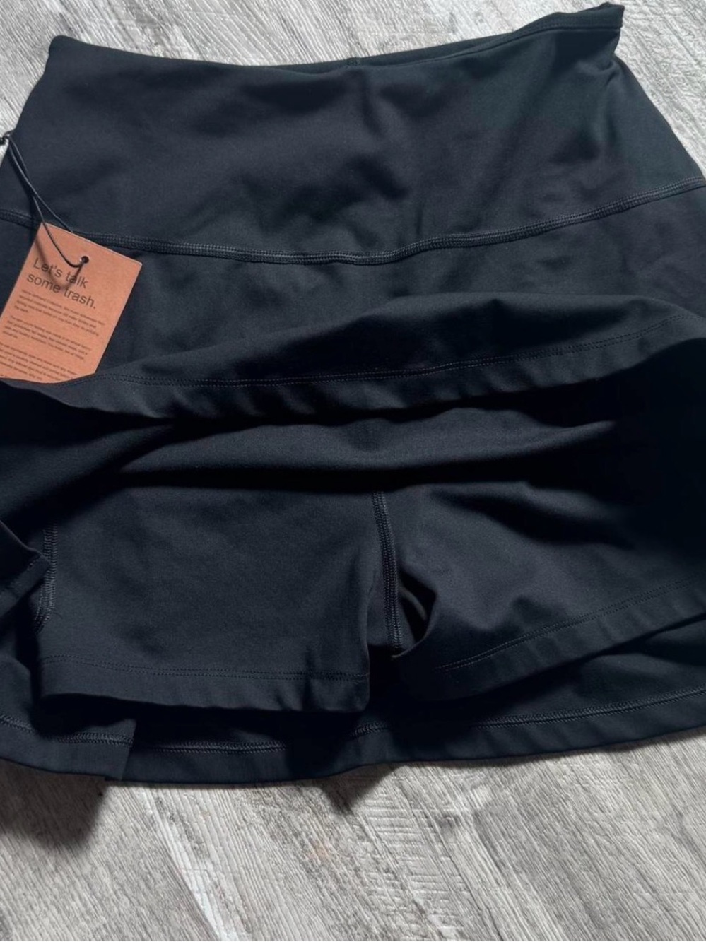 NWT Medium girlfriend collective Black Skort with Pocket - Picture 8 of 9